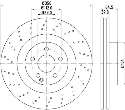 Hella 1x Bremsscheibe [Hersteller-Nr. 8DD355115-401] für Mercedes-Benz von HELLA