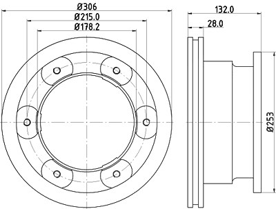 Hella 1x Bremsscheibe [Hersteller-Nr. 8DD355115-551] für Iveco von HELLA