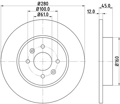 Hella Bremsscheibe [Hersteller-Nr. 8DD355115-811] für Renault von HELLA