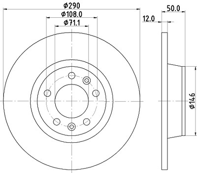 Hella Bremsscheibe [Hersteller-Nr. 8DD355116-171] für Peugeot von HELLA