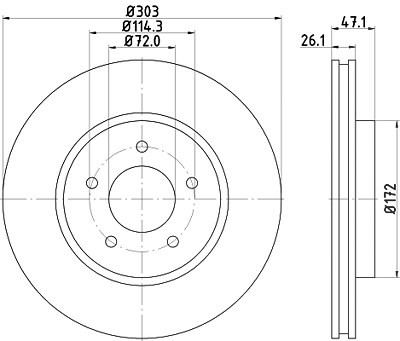 Hella Bremsscheibe [Hersteller-Nr. 8DD355116-261] für Ford, Ford Usa, Mazda von HELLA