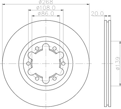 Hella Bremsscheibe [Hersteller-Nr. 8DD355117-671] für Mazda von HELLA