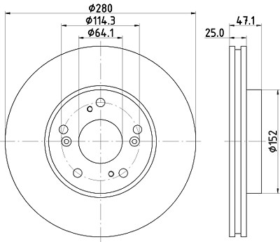 Hella Bremsscheibe [Hersteller-Nr. 8DD355118-191] für Honda von HELLA