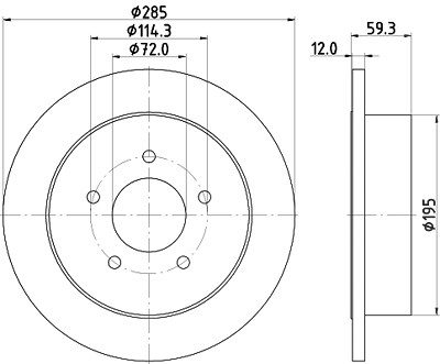 Hella Bremsscheibe [Hersteller-Nr. 8DD355118-341] für Jeep von HELLA