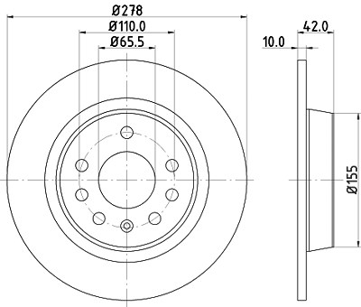 Hella Bremsscheibe [Hersteller-Nr. 8DD355119-111] für Opel von HELLA