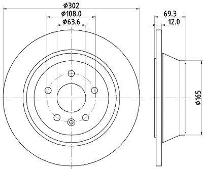 Hella Bremsscheibe [Hersteller-Nr. 8DD355119-151] für Volvo von HELLA