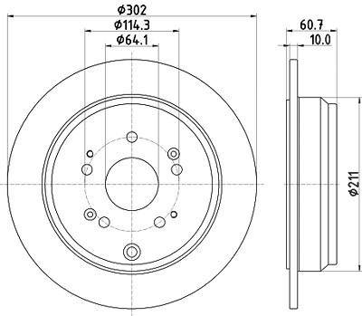 Hella Bremsscheibe [Hersteller-Nr. 8DD355119-221] für Honda von HELLA