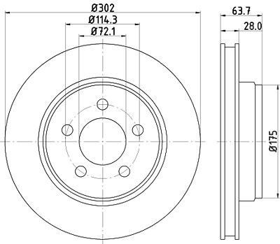 Hella Bremsscheibe [Hersteller-Nr. 8DD355119-241] für Dodge, Jeep von HELLA