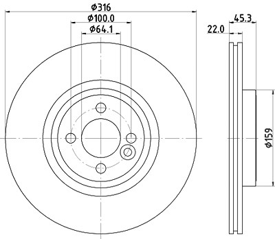 Hella Bremsscheibe [Hersteller-Nr. 8DD355119-441] für Mini von HELLA