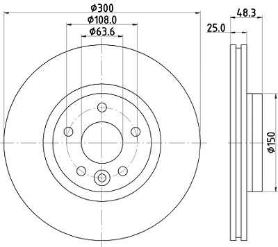 Hella Bremsscheibe [Hersteller-Nr. 8DD355119-511] für Volvo von HELLA