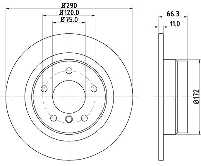 Hella Bremsscheibe [Hersteller-Nr. 8DD355120-231] für BMW von HELLA