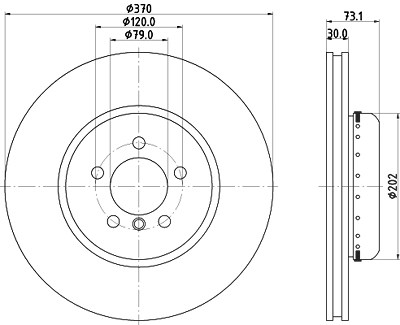 Hella Bremsscheibe [Hersteller-Nr. 8DD355120-831] für BMW von HELLA