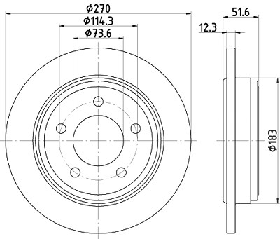 Hella Bremsscheibe [Hersteller-Nr. 8DD355122-361] für Chrysler von HELLA