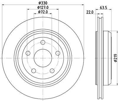 Hella Bremsscheibe [Hersteller-Nr. 8DD355122-511] für Dodge, Jeep von HELLA