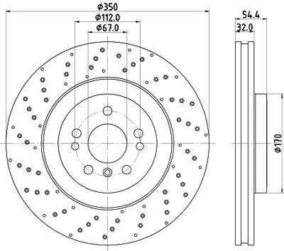 Hella Bremsscheibe [Hersteller-Nr. 8DD355122-541] für Mercedes-Benz von HELLA