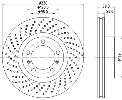 Hella Bremsscheibe [Hersteller-Nr. 8DD355125-021] für Porsche von HELLA