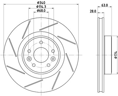 Hella Bremsscheibe [Hersteller-Nr. 8DD355125-211] für Renault von HELLA