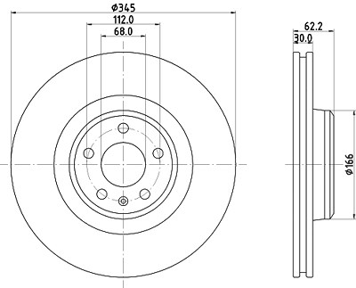 Hella Bremsscheibe [Hersteller-Nr. 8DD355126-861] für Audi von HELLA