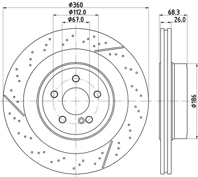 Hella Bremsscheibe [Hersteller-Nr. 8DD355126-871] für Mercedes-Benz von HELLA