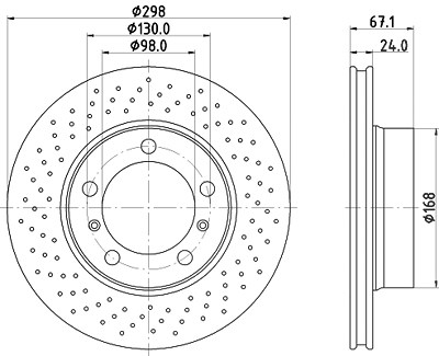 Hella Bremsscheibe [Hersteller-Nr. 8DD355126-891] für Porsche von HELLA