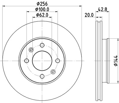 Hella Bremsscheibe [Hersteller-Nr. 8DD355130-001] für Kia von HELLA