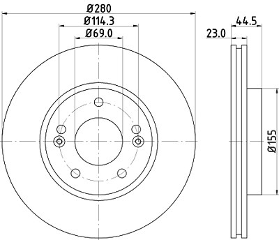 Hella Bremsscheibe [Hersteller-Nr. 8DD355131-361] für Kia, Hyundai von HELLA