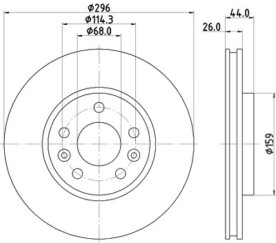 Hella Bremsscheibe [Hersteller-Nr. 8DD355131-871] für Alpine, Mercedes-Benz, Nissan, Renault von HELLA