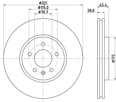 Hella Bremsscheibe [Hersteller-Nr. 8DD355132-171] für Opel von HELLA