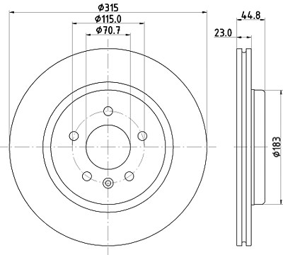 Hella Bremsscheibe [Hersteller-Nr. 8DD355132-181] für Opel von HELLA