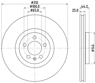 Hella Bremsscheibe [Hersteller-Nr. 8DD355132-261] für Audi von HELLA