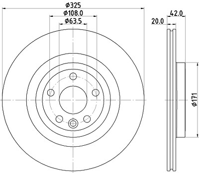 Hella Bremsscheibe [Hersteller-Nr. 8DD355132-601] für Jaguar, Land Rover von HELLA