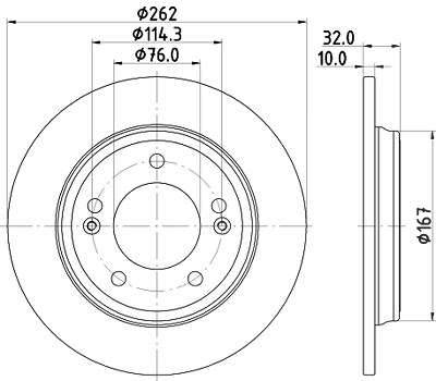 Hella Bremsscheibe [Hersteller-Nr. 8DD355132-611] für Hyundai, Kia von HELLA