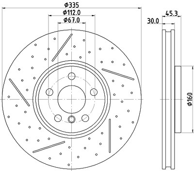 Hella 1x Bremsscheibe [Hersteller-Nr. 8DD355133-091] für Mini von HELLA