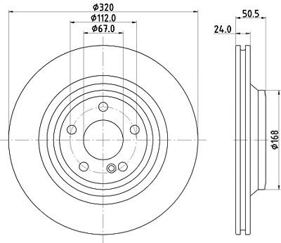 Hella 1x Bremsscheibe [Hersteller-Nr. 8DD355133-251] für Mercedes-Benz von HELLA