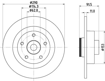 Hella 1x Bremsscheibe [Hersteller-Nr. 8DD355133-651] für Renault von HELLA