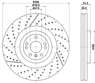 Hella 1x Bremsscheibe [Hersteller-Nr. 8DD355134-711] für Mercedes-Benz von HELLA