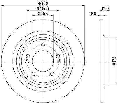 Hella 1x Bremsscheibe [Hersteller-Nr. 8DD355134-731] für Kia, Hyundai von HELLA