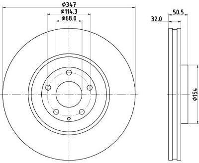 Hella 1x Bremsscheibe [Hersteller-Nr. 8DD355135-271] für Mazda von HELLA