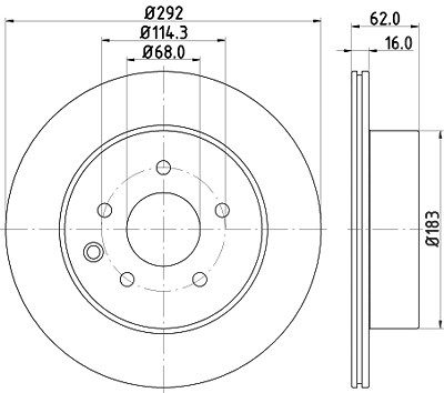 Hella Bremsscheibe Hinterachse Belüftet [Hersteller-Nr. 8DD355118-711] für Infiniti, Nissan, Renault von HELLA