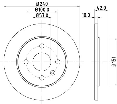 Hella Bremsscheibe Hinterachse Voll [Hersteller-Nr. 8DD355106-091] für Chevrolet, Opel von HELLA