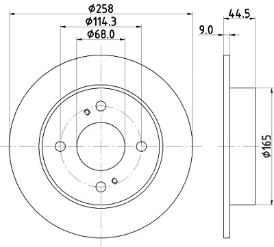 Hella Bremsscheibe Hinterachse Voll [Hersteller-Nr. 8DD355105-171] für Infiniti, Nissan von HELLA