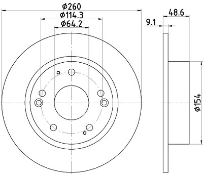 Hella Bremsscheibe [Hersteller-Nr. 8DD355117-091] für Acura, Honda von HELLA