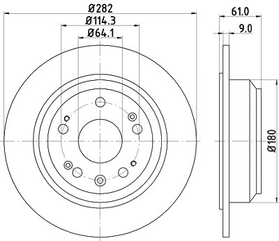 Hella Bremsscheibe [Hersteller-Nr. 8DD355119-041] für Honda von HELLA