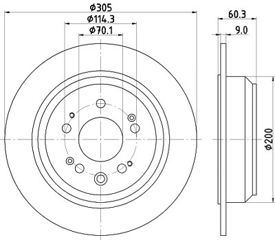 Hella Bremsscheibe [Hersteller-Nr. 8DD355116-111] für Honda von HELLA