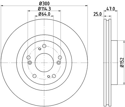 Hella Bremsscheibe [Hersteller-Nr. 8DD355115-571] für Honda von HELLA