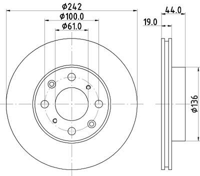 Hella Bremsscheibe [Hersteller-Nr. 8DD355103-101] für Honda von HELLA