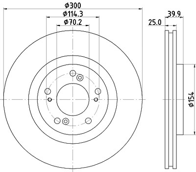 Hella Bremsscheibe [Hersteller-Nr. 8DD355115-561] für Honda von HELLA