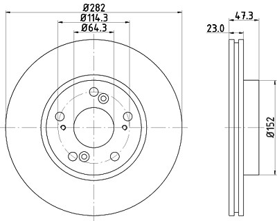 Hella Bremsscheibe [Hersteller-Nr. 8DD355110-631] für Honda von HELLA