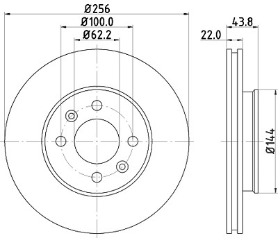 Hella Bremsscheibe [Hersteller-Nr. 8DD355117-981] für Hyundai, Kia von HELLA