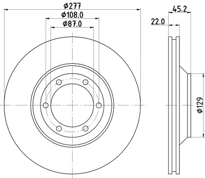 Hella Bremsscheibe [Hersteller-Nr. 8DD355113-041] für Mitsubishi, Hyundai, Galloper von HELLA